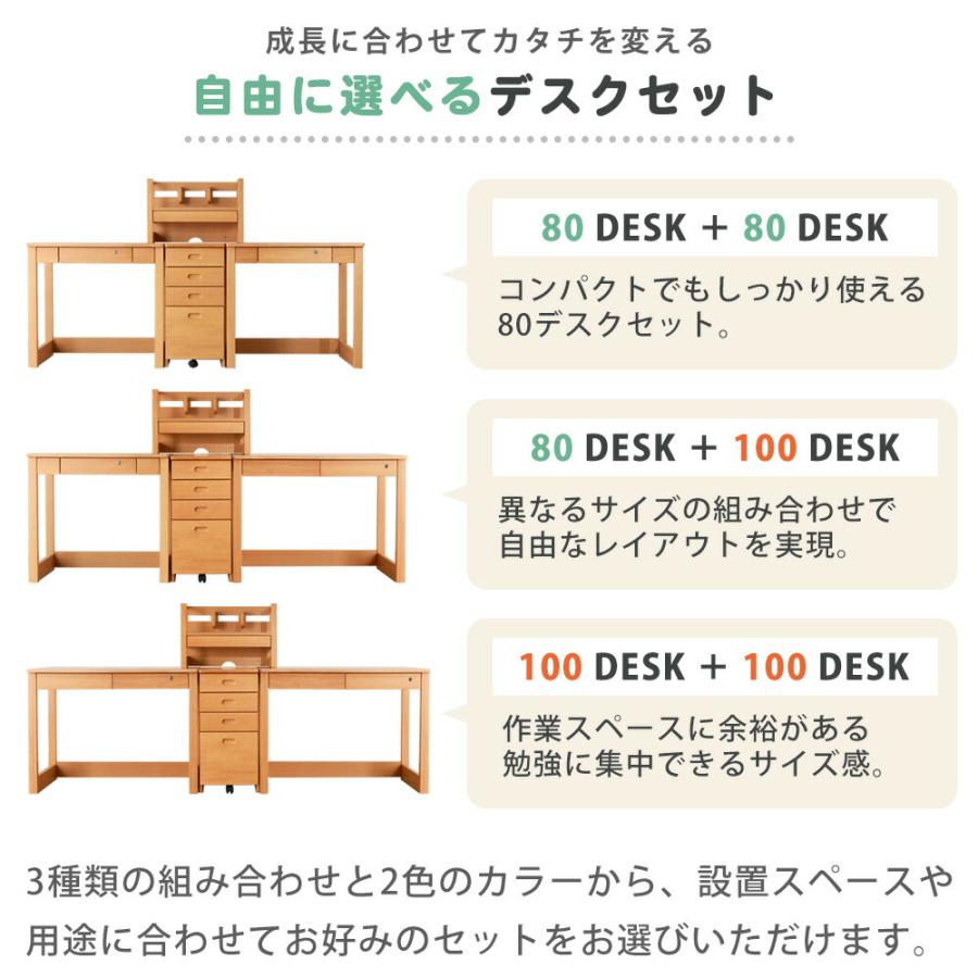 学習デスク 勉強机 ツインデスク ツイン デスク 4点セット 兄弟 姉妹