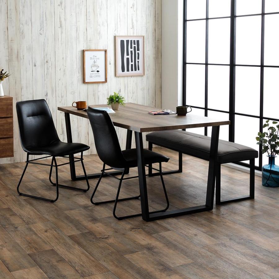 ダイニングセット 160テーブル 4人用 チェア2脚 ベンチ 椅子 長椅子 4