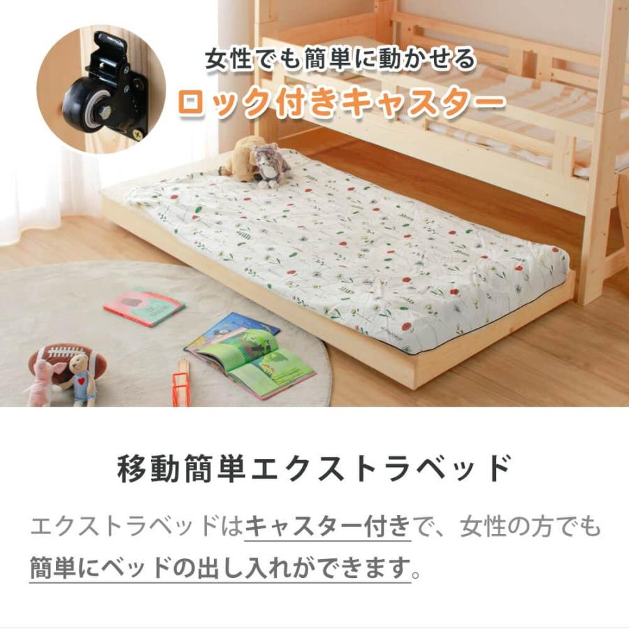 3段ベッド 大人用 コンパクト スライド おしゃれ 分割 シングル 