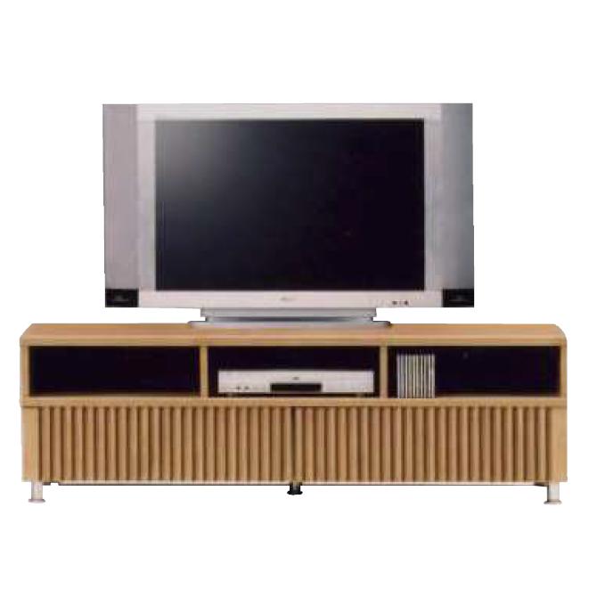 幅150cm テレビ台 ミドルタイプ タモ材 天然木 縦格子 TVボード 完成品