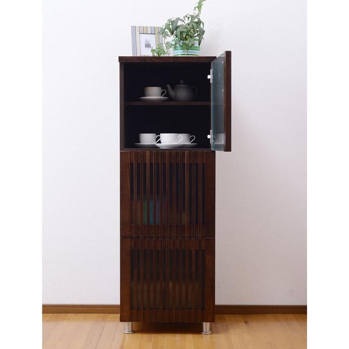 幅45cm 3段 キャビネット リビング収納 タモ材 天然木 完成品 日本製