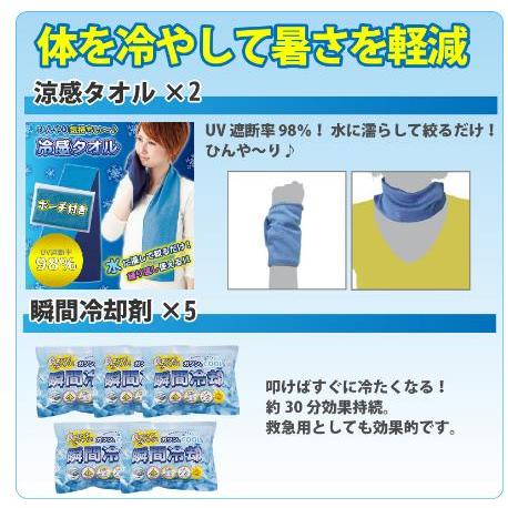 熱中症対策 17点セット キットDX 冷感 10年保存水 清涼感 夏 家庭用 防災グッズ 非常用持ち出しセット peaup おしゃれ　｜kaguraku｜02