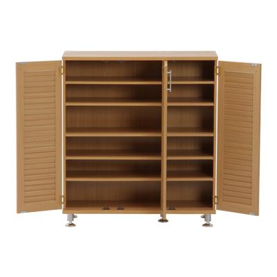 送料無料 ルーバーシューズボックス 高さ101cm ブラウン/ナチュラル シューズラック 靴収納 ラック 玄関収納 下駄箱  おしゃれ 棚  fjbe rank 収納家具の画像
