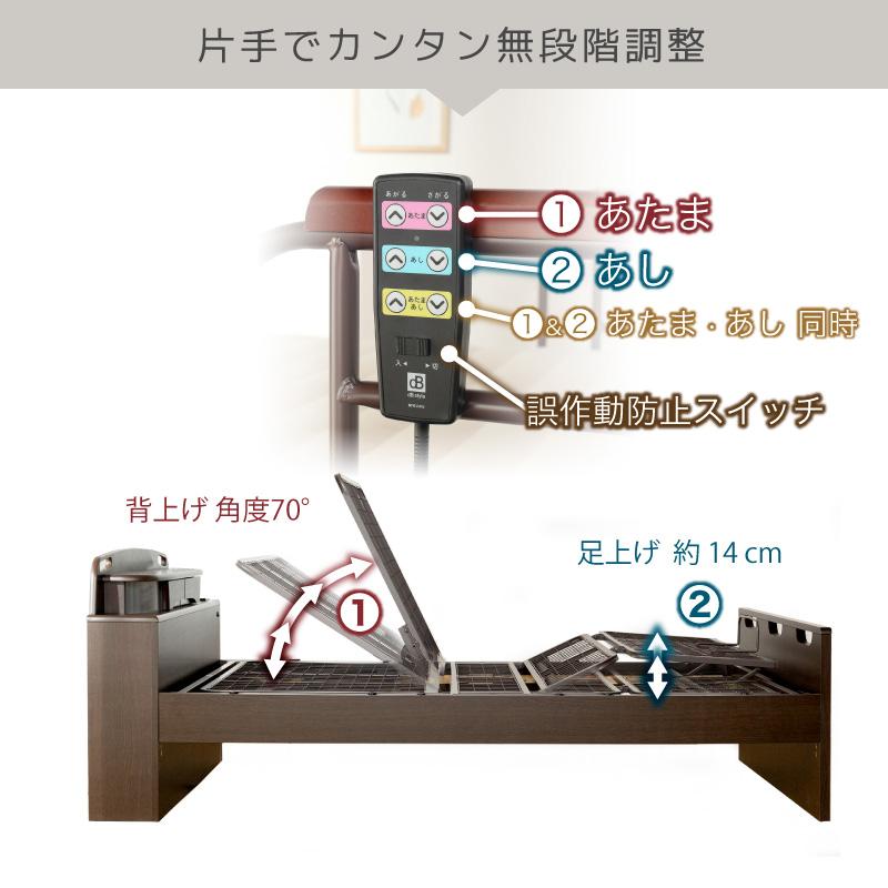 電動ベッド 介護ベッド リクライニングベッド 家庭用 セミダブル