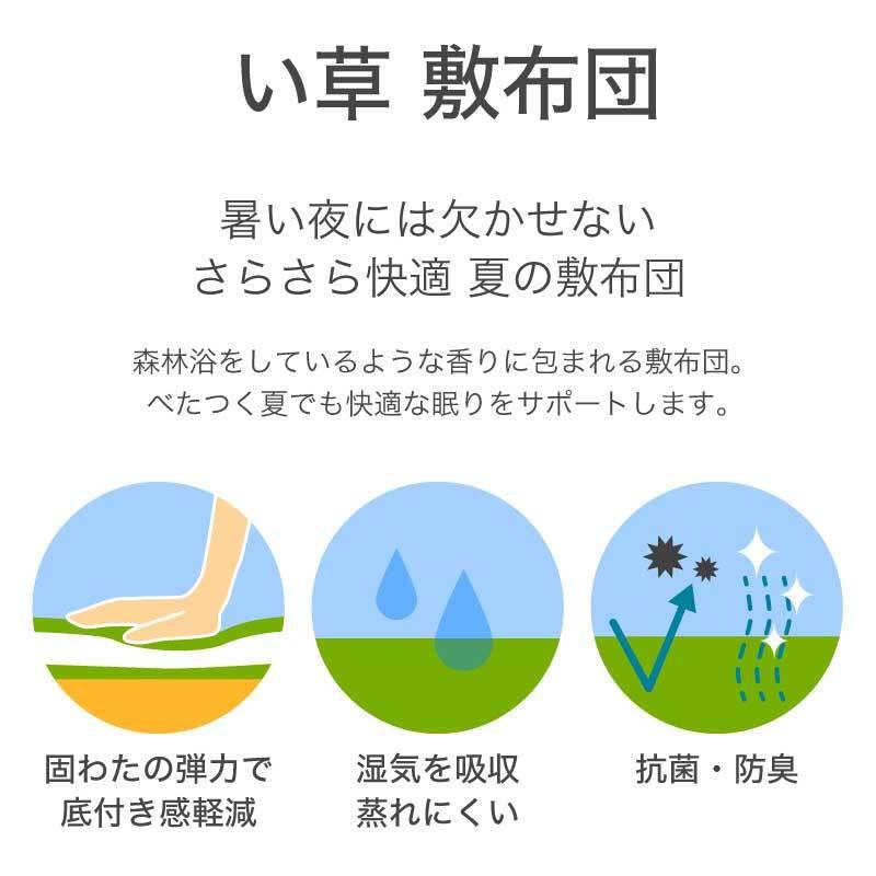 日本製 い草 涼しい ごろ寝マット 折畳み 敷布団 90×200 折りたたみ お昼寝マット ベッド マットレス ゴザ タタミ 寝ござ 夏用 ひんやり 熱中症対策 暑さ対策｜kagurashi｜03