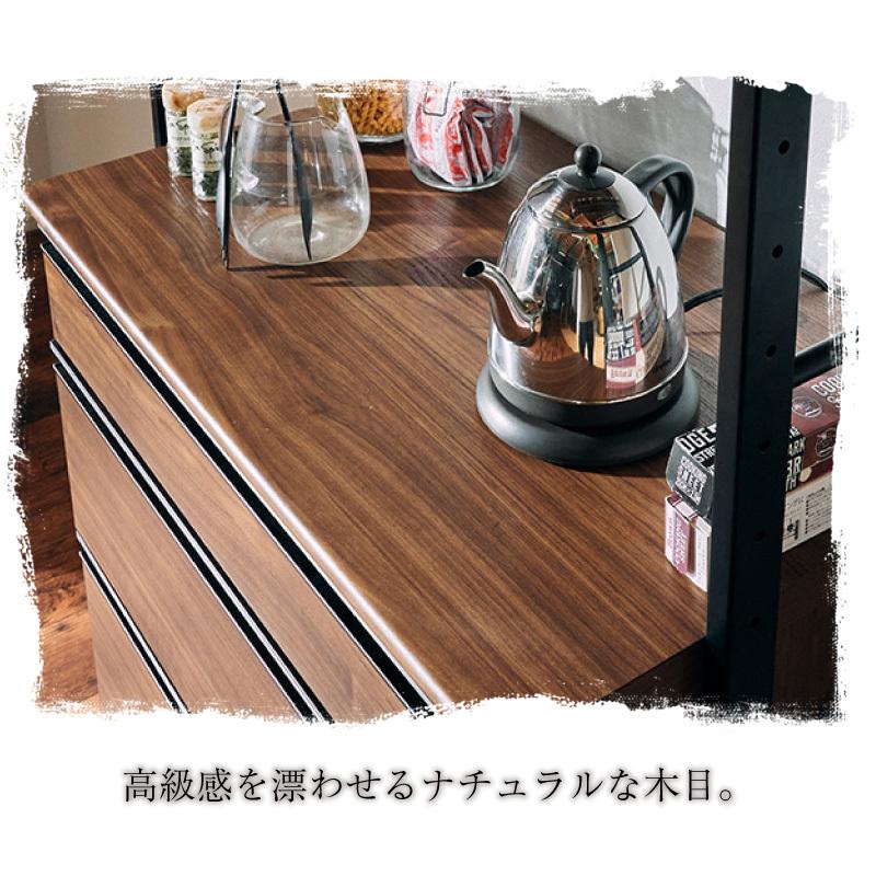 【売り切りお値下げ】 キッチンボード 食器棚 日本製 幅84cm 収納 ダイニング インダストリアル カフェ風 木 黒 金属 高さ調整 カスタマイズ スパイク 【RIZ1032689331】(36660円)