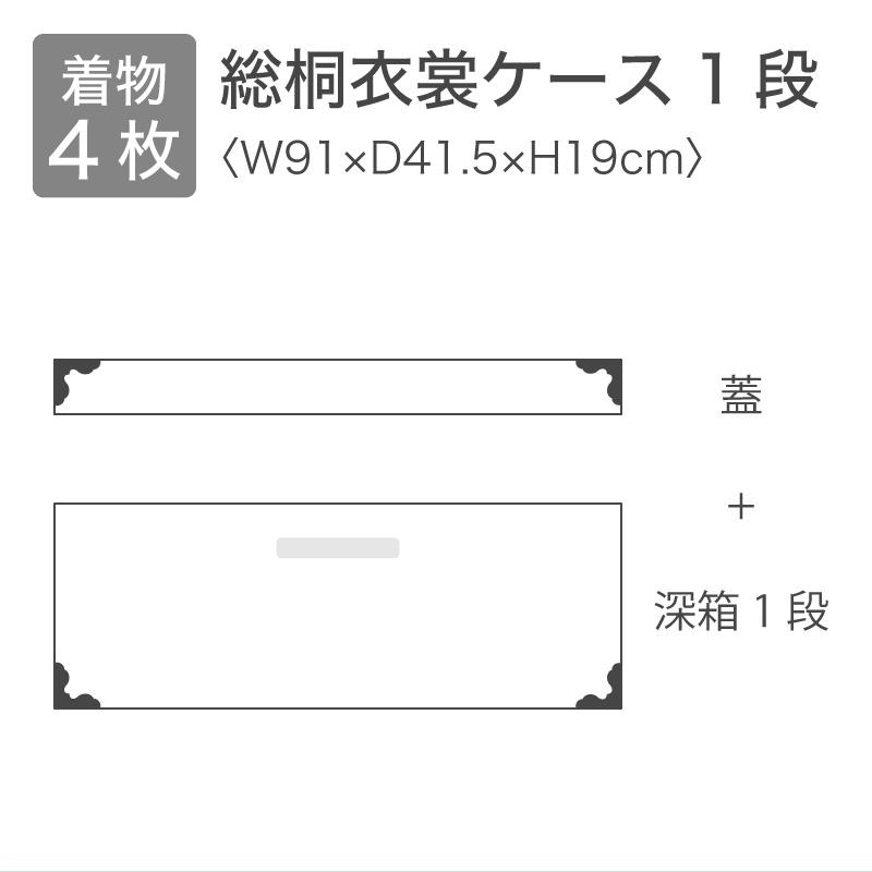 桐箱 総桐衣装ケース レギュラーサイズ 1段 日本製 衣類収納 収納箱 衣類収納ケース 衣類収納箱 衣装ケース 一段 桐衣裳箱 着物用 着物収納 桐ケース_2