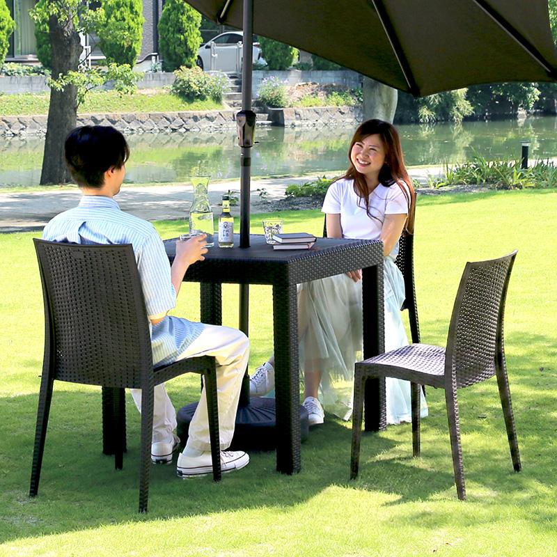 ガーデンテーブルセット チェア 5点セット 4人用 4人掛け ラタン 調 幅