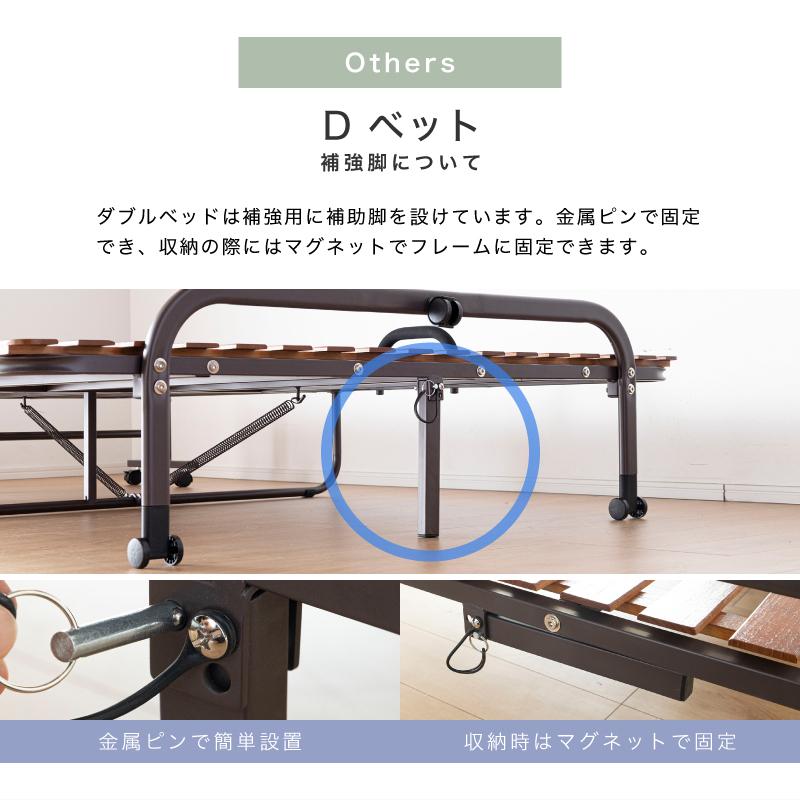 KAGUWORLD 折り畳みベッド すのこ ダブル コンパクト 桐無垢材 KAGUWORLD 折り畳みベッド すのこ ダブル コンパクト 桐無垢材