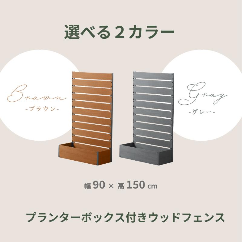 ウッドフェンス 90×150 木製 人工木 プランター ロータイプ 150