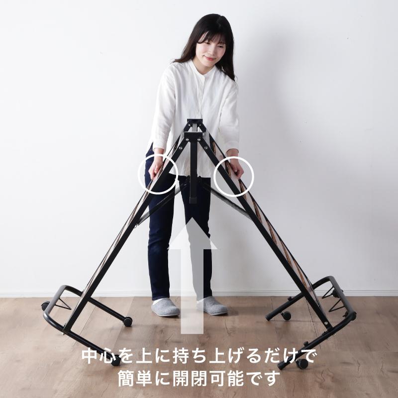 折りたたみベッド 木製すのこ シングル相当 キャスター付 251214 KAGUWORLD 折りたたみベッド 折り畳み コンパクト シングル ワンタッチ