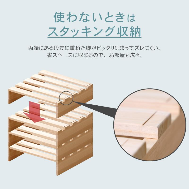 KAGUWORLD パレットベッド お掃除ロボ対応 天然木 杉材 12枚 シングル