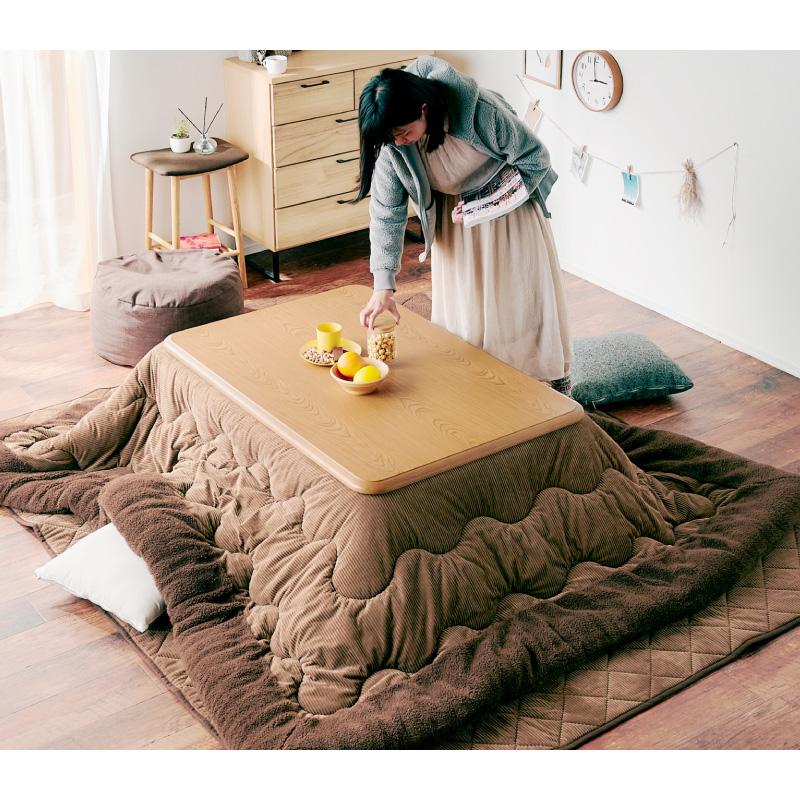 KAGUWORLD こたつセット 3点セット 幅105cm 長方形 こたつテーブル