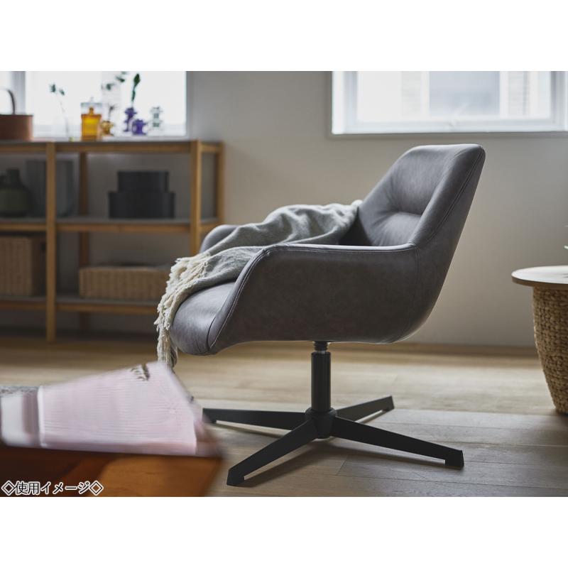 ラウンジチェア 椅子 パーソナルチェア 幅80cm 360度 回転式 灰 グレー 