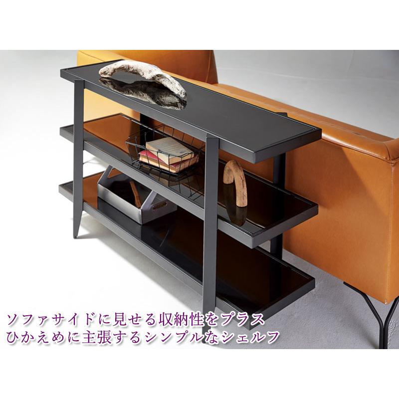 取付無料！ブラックスチールフレーム ガラス天板 スタイリッシュ 取付