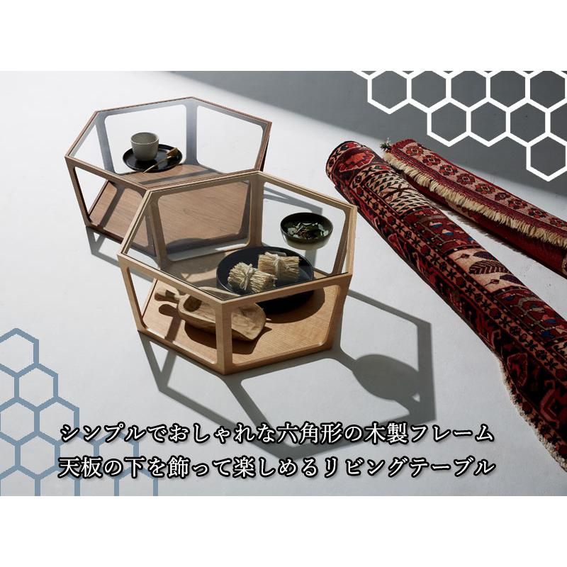 リビングテーブル センターテーブル ローテーブル 机 つくえ 六角形