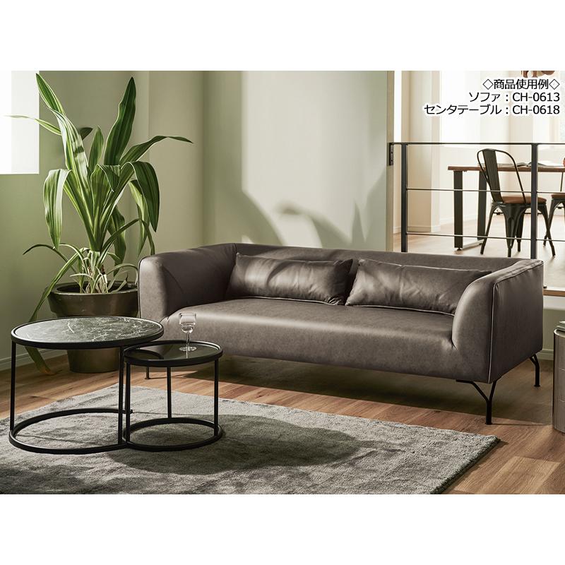 ソファ ソファー sofa 3人掛け 3P 三人 長椅子 イス いす 肘付き クッション付 合成皮革張り 約幅190cm CH-0613