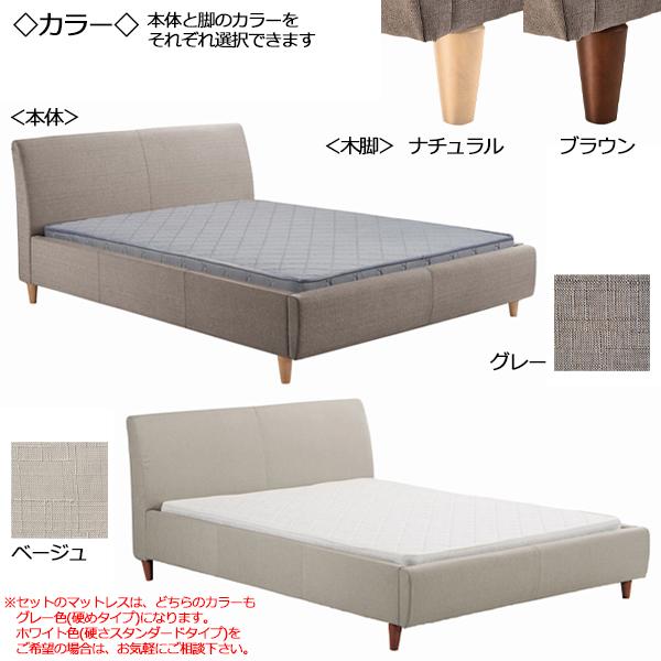 ダブルベッド マットレス付 ベッドフレーム Dサイズ 寝具 ヘッドボード