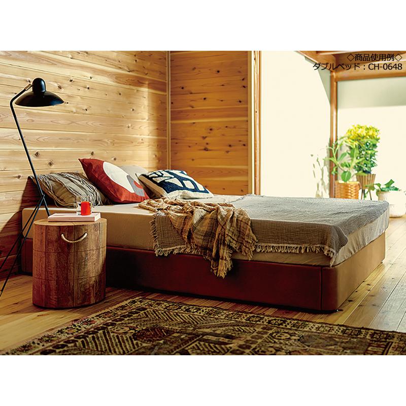 布張りシングルベッドフレーム ブラウン