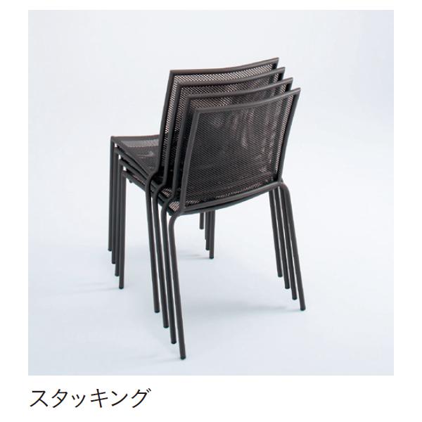 ガーデンチェア 肘なし 屋外用 テラス席 スタッキング可能 スチール