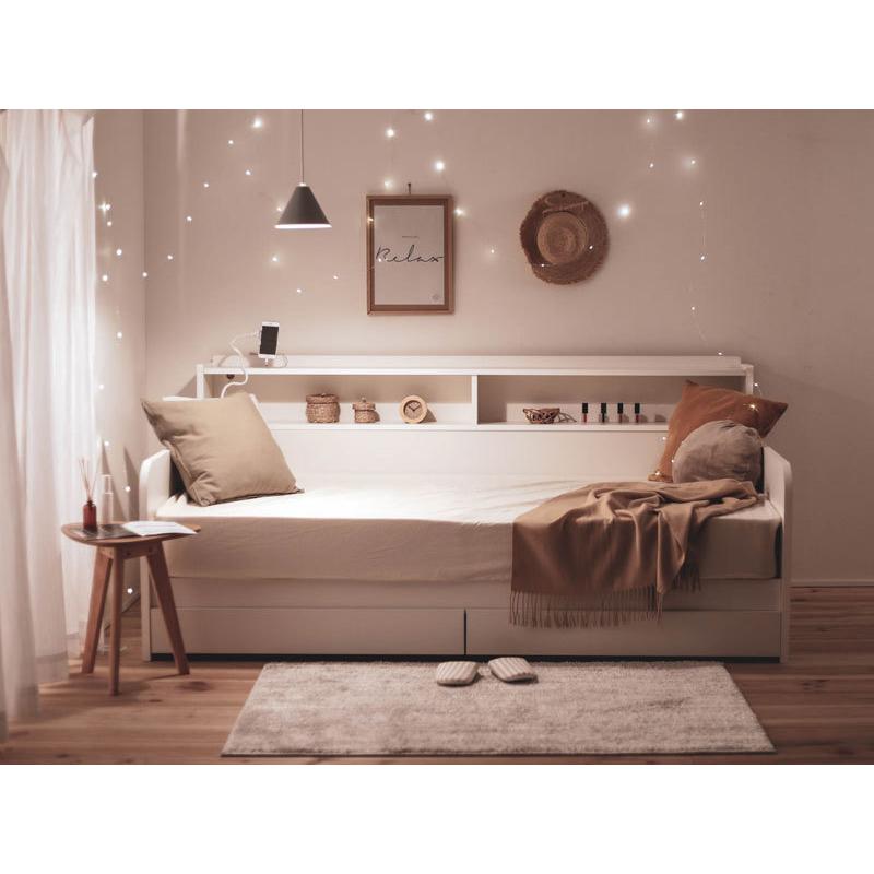 すのこベッド スノコベッド 簀子仕様 デイベッドソファ ソファー 棚付 コンセント付 寝具 寝室 インテリア 組立品 おしゃれ シック シンプル ナチュラル Cy 0024 Cy 0024 カグロー Yahoo 店 通販 Yahoo ショッピング