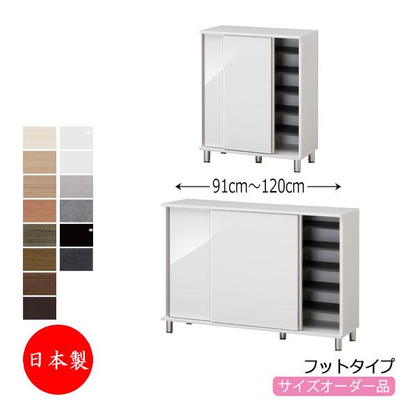 シューズボックス 下駄箱 靴入れ 隙間収納 フットタイプ 引戸 スライド