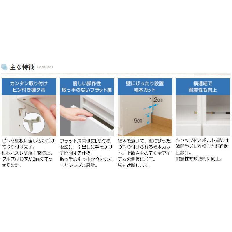 カウンター下収納 すきま収納 引戸シリーズ 幅120cm 奥行25cm キャビネット ポリカ扉 スライド扉 国産 サイズオーダー FZ-0198_6
