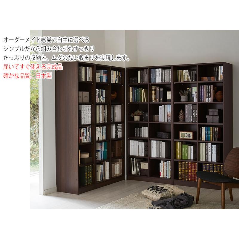 ブックシェルフ 本棚 書庫 書棚 ハイタイプ オープン棚 板扉 片開き 幅30〜40cm 奥行32cm 壁面収納 国産 オーダーサイズ FZ-0408の画像