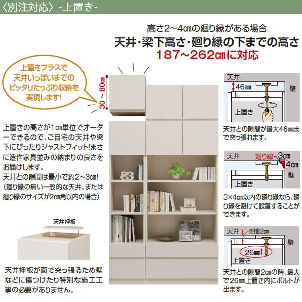 キャビネット テレビサイド ハイタイプ 高さ180cm TVボード高さ70cm オーダー幅30-40cm 片開き 引出付 すきま 収納 国産 FZ-0486
