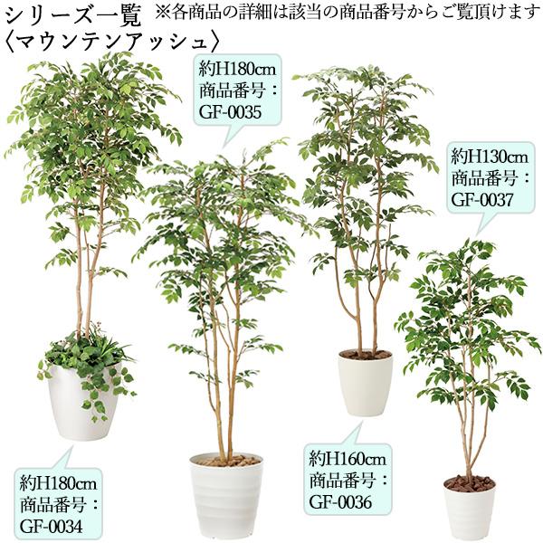 フェイクグリーン マウンテンアッシュ オフィスグリーン 光触媒 人工観葉植物 人工樹木 造花 鉢植え 床置き型 高さ約130cm 天然木 オフィス緑化 GF-0037_4