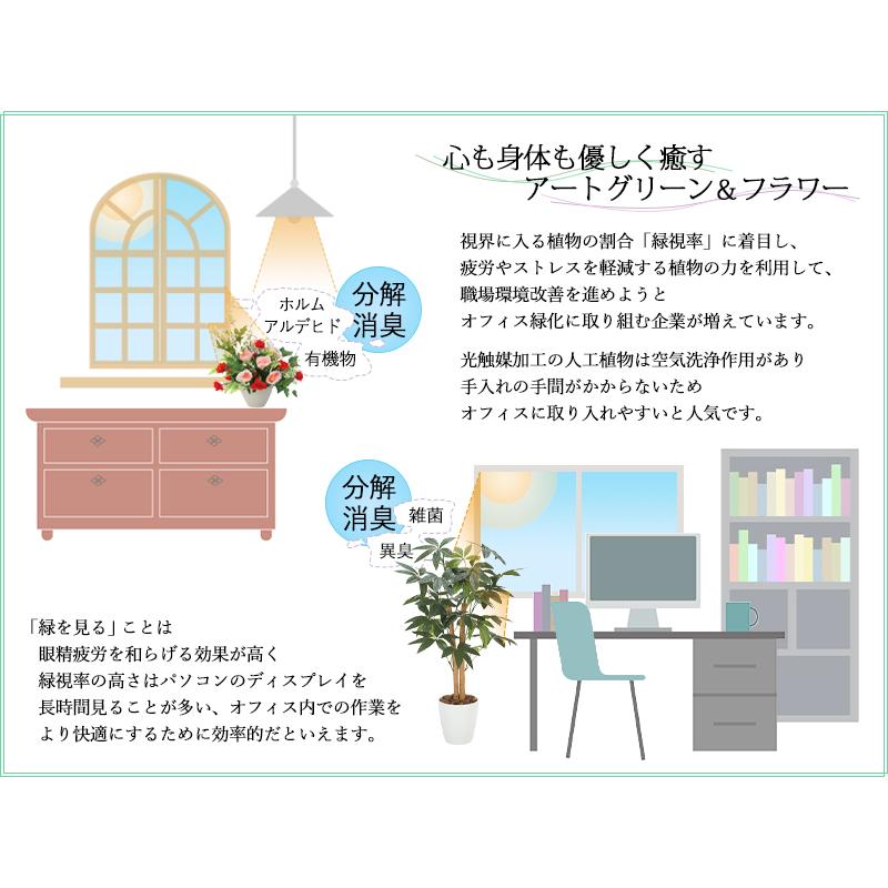フェイクグリーン モンステラ オフィスグリーン 光触媒 人工観葉植物 人工樹木 造花 鉢植え 床置き型 高さ約100cm 緑 オフィス緑化 GF-0042の画像