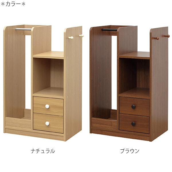 ランドセル収納ワゴン ハンガーラック 本棚 フリーラック 学習用具入れ 小物入れ 雑貨入れ 整理整頓 幅97cm木目調 ナチュラル ブラウン KR-0393の画像
