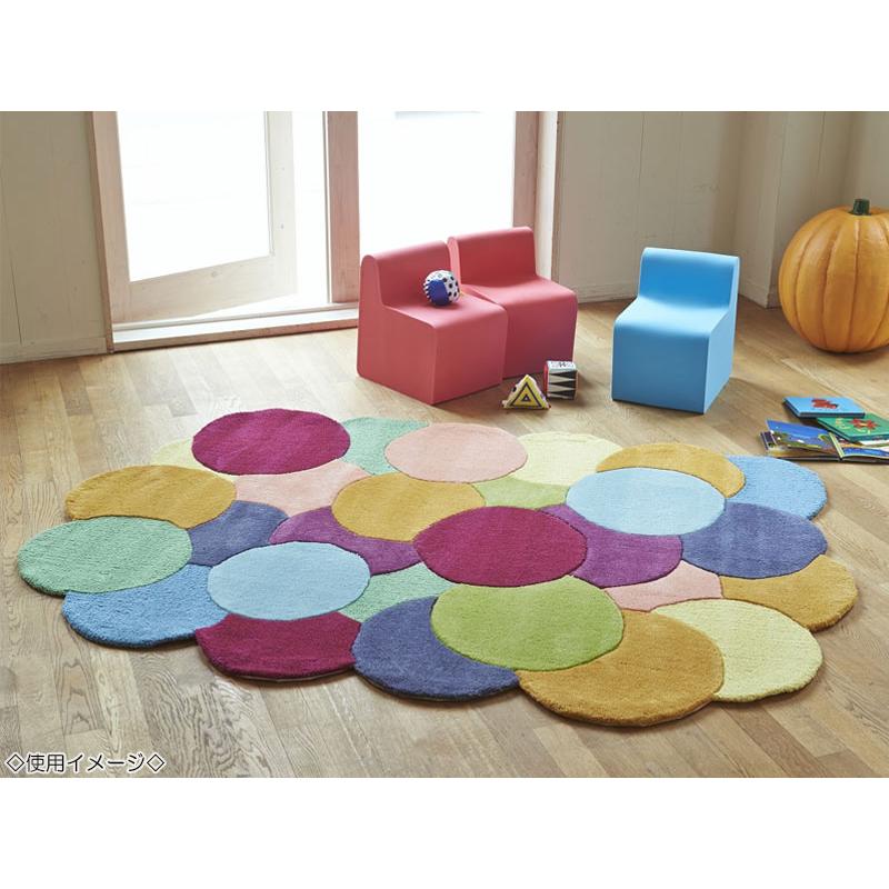 ラグマット 敷物 じゅうたん 140×200cm パイル8~13mm アクリル 防ダニ 抗菌 防臭 カラフル ポップ 【送料別】 KS-0252