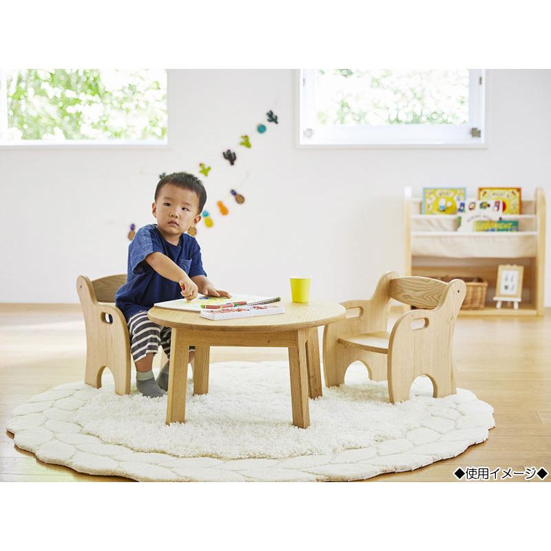 キッズチェア 学習チェア 勉強椅子 アームチェア 座高18cm 持ち手付 木製 クリ材 ナチュラル 【送料別】 KS-0258の画像