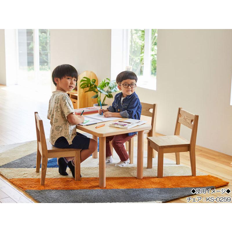 キッズチェア 学習チェア 勉強いす 椅子 座高28cm 木製 クリ材 スタッキング可能  ナチュラル 【送料別】 KS-0259の画像
