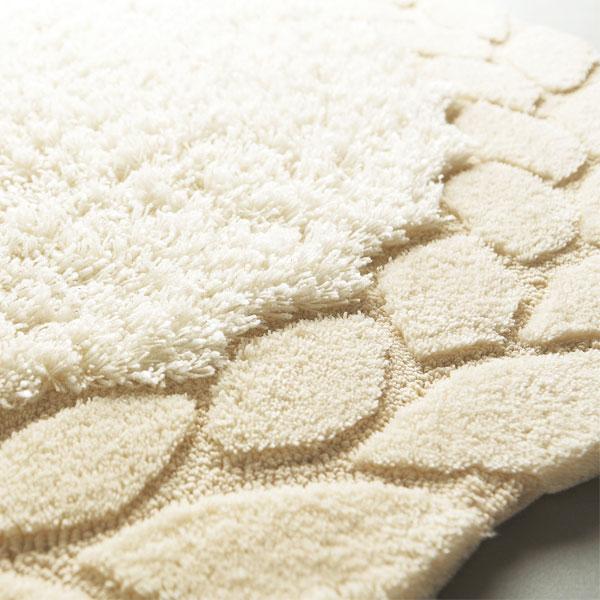 ラグマット 敷物 じゅうたん φ150cm パイル10〜40mm アクリル ポリエステル 防ダニ 白 アイボリー 【送料別】 KS-0266_3