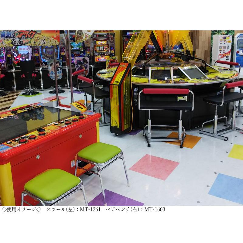 スツール チェア パイプ椅子 補助椅子 ゲーム椅子 ビデオ椅子 角型 スチール脚 クロームメッキ 張地Aランク MT-1261