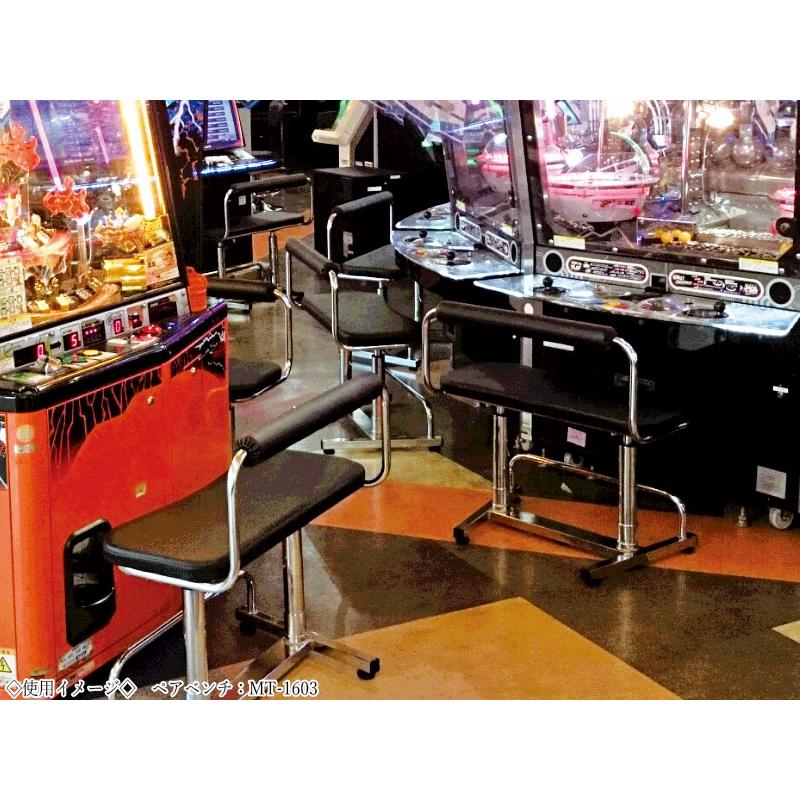 ゲーム椅子 ペアベンチ ラブチェア アミューズメントチェア 2人掛け 2P 上下昇降式 背無 幅60cmタイプ ビニールレザー張り MT-2640-A_3