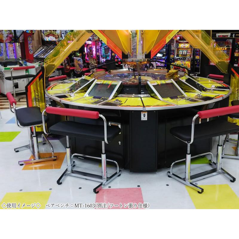 ゲーム椅子 ペアベンチ ラブチェア アミューズメントチェア 2人掛け 2P 上下昇降式 背無 幅60cmタイプ ビニールレザー張り MT-2640-A_4
