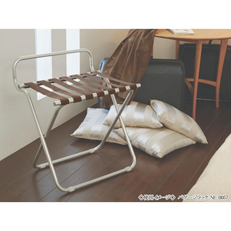 バゲージラック 荷物置き カバン置きバケージスタンド 幅43cm 取っ手無し ロータイプ 折畳式 アルミ アルマイト仕上 ゴールド NE-0064の画像