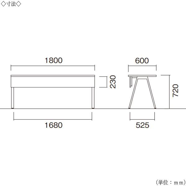 ミーティングテーブル 会議テーブル 幅180cm 奥行60cm アジャスタータイプ パネル付 組合せ メラミン化粧板 木目 白 ホワイト 茶 ブラウン NS-0251の画像