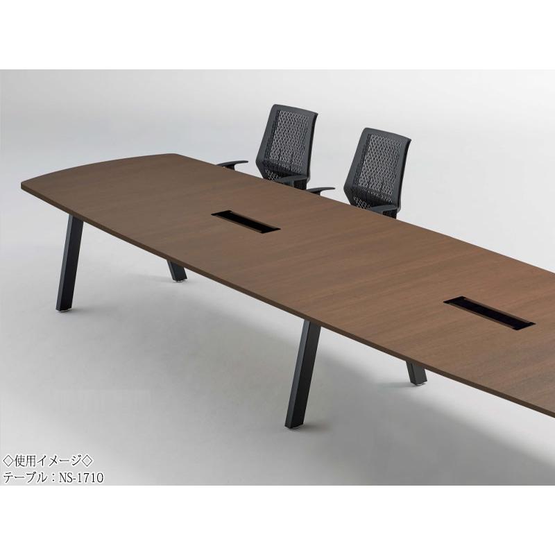 ミーティングテーブル 机 会議テーブル 幅280cm 奥行120cm 角型 スタンダードタイプ メラミン化粧板 木目 茶 白 NS-1688の画像