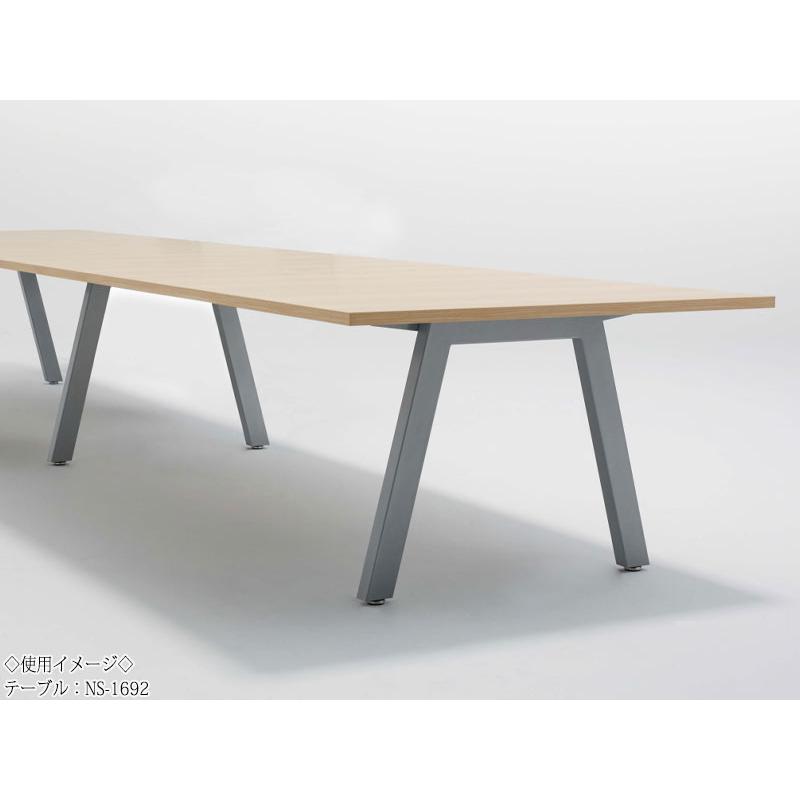 ミーティングテーブル 机 会議テーブル 幅280cm 奥行120cm 角型 スタンダードタイプ メラミン化粧板 木目 茶 白 NS-1688の画像