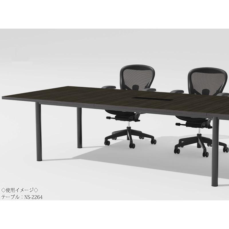 ミーティングテーブル 机 会議テーブル 幅320cm 奥行120cm 角型 スタンダードタイプ メラミン化粧板 木目 茶 白 NS-2256の画像