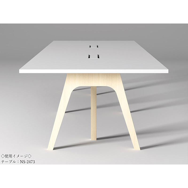 ミーティングテーブル 会議テーブル 机 オフィステーブル 幅400cm 奥行120cm 角型 スタンダードタイプ メラミン化粧板 木目 茶 白 NS-2469_1