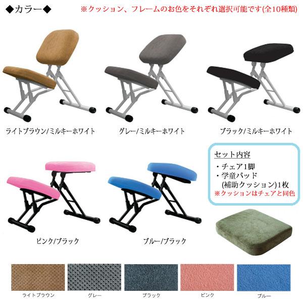 プロポーションチェアセット  姿勢矯正家具 3WAY スツール ソファ 学習椅子 いす 大人兼子供用 本体+補助クッションセットRS-0026の画像
