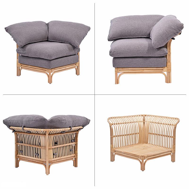 コーナーソファ 1人掛 一人掛け 1P チェアー 椅子 腰掛け 天然素材 籐