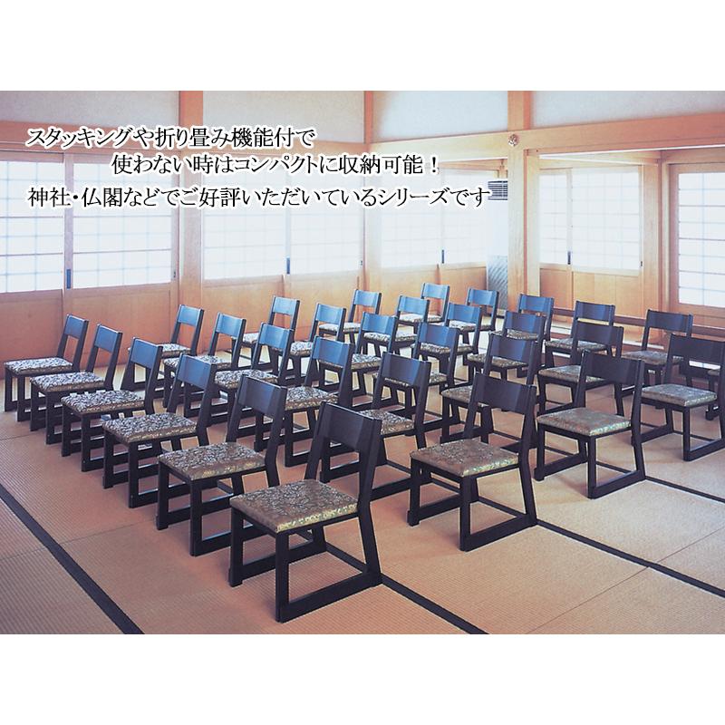 4脚セット 寺院用椅子 本堂専用 座椅子 木製チェア 和風イス 和室椅子