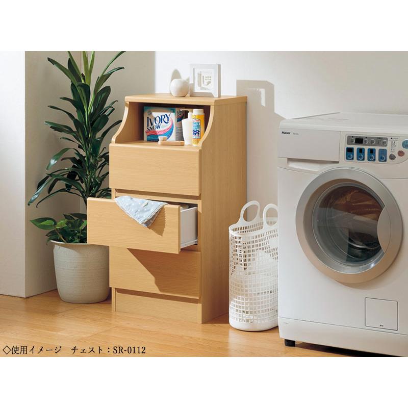 チェスト 引き出し 3杯 幅90cmタイプ キャビネット ラック 洋服タンス 衣類収納 幅約90cm 高さ約90cm ナチュラル ホワイト ダークブラウン SR-0115の画像