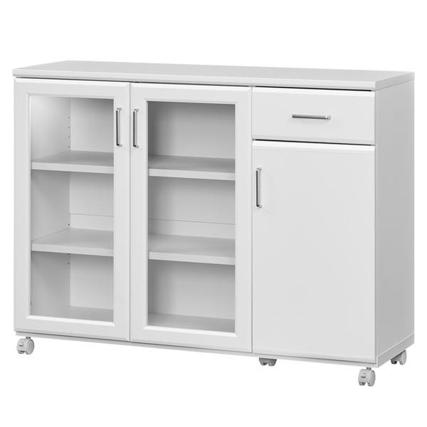 K9*16 カウンターワゴン キッチン 収納 棚 白 完成品】 キッチンカウンター キッチンワゴン キャスター付き サイド